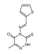 3,4-Dihydro-6-methyl-4-[(2-thienylmethylene)amino]-3-thioxo-1,2,4-triazin-5(2H)-one结构式