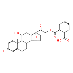 11beta,17-dihydroxypregna-1,4-diene-3,20-dione 21-[(6-carboxycyclohex-3-en-1-yl)formate] Structure