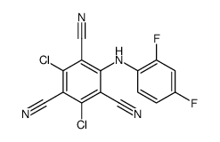 2,4-Dichloro-6-[(2,4-difluorophenyl)amino]-1,3,5-benzenetricarbonitrile Structure