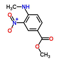 4-(甲基氨基)-3-硝基苯甲酸甲酯结构式