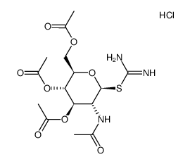 S-thiouronium 2-N-acetamido-3,4,6-tri-O-acetyl-2-deoxy-1-thio-β-D-glucopyranoside hydrochloride Structure