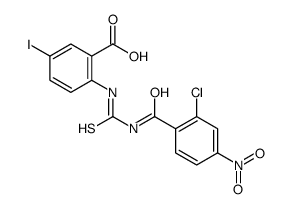 2-[[[(2-CHLORO-4-NITROBENZOYL)AMINO]THIOXOMETHYL]AMINO]-5-IODO-BENZOIC ACID结构式