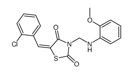 (5E)-5-[(2-chlorophenyl)methylidene]-3-[(2-methoxyanilino)methyl]-1,3-thiazolidine-2,4-dione结构式