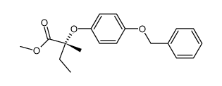 (+)-methyl-2-[4-phenylmethoxy-phenoxy]-2-methyl butyrate Structure