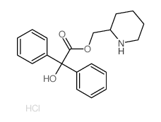 Benzeneacetic acid, a-hydroxy-a-phenyl-, 2-piperidinylmethylester, hydrochloride (9CI) structure