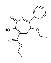 6-Ethoxy-3-hydroxy-2-oxo-7-phenyl-5,6-dihydro-2H-azepine-4-carboxylic acid ethyl ester结构式