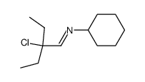 (E)-2-chloro-N-cyclohexyl-2-ethylbutan-1-imine结构式