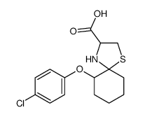 6-(4-chlorophenoxy)-1-thia-4-azaspiro[4.5]decane-3-carboxylic acid Structure