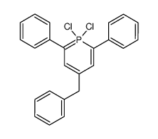 4-benzyl-1,1-dichloro-2,6-diphenyl-1λ5-phosphinine Structure