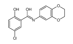 5-chloro-N-(2,3-dihydro-1,4-benzodioxin-6-yl)-2-hydroxybenzamide Structure