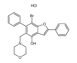 7-Bromo-5-morpholin-4-ylmethyl-2,6-diphenyl-benzofuran-4-ol; hydrochloride Structure