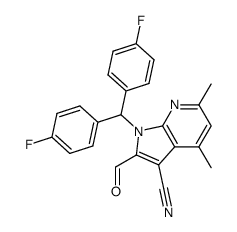 1-[bis(4-fluorophenyl)methyl]-2-formyl-4,6-dimethyl-1H-pyrrolo[2,3-b]pyridine-3-carbonitrile Structure