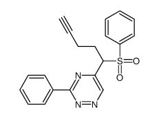 5-[1-(benzenesulfonyl)pent-4-ynyl]-3-phenyl-1,2,4-triazine Structure