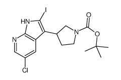 2-Methyl-2-propanyl 3-(5-chloro-2-iodo-1H-pyrrolo[2,3-b]pyridin-3 -yl)-1-pyrrolidinecarboxylate Structure