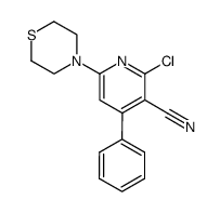 2-chloro-4-phenyl-6-thiomorpholin-4-yl-nicotinonitrile Structure