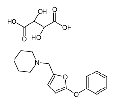 (2R,3R)-2,3-dihydroxybutanedioic acid,1-[(5-phenoxyfuran-2-yl)methyl]piperidine结构式