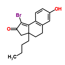 1-Bromo-3a-butyl-7-hydroxy-3,3a,4,5-tetrahydro-2H-cyclopenta[a]naphthalen-2-one Structure