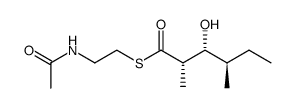 S-[2-(acetamino)ethyl] (2S,3R,4R)-3-hydroxy-2,4-dimethylhexanethioate结构式