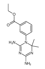 3-(4,6-Diamino-2,2-dimethyl-2H-[1,3,5]triazin-1-yl)-benzoic acid ethyl ester Structure