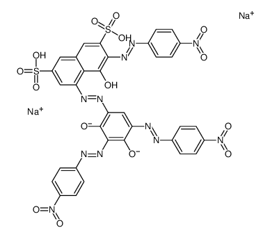 4-Hydroxy-3-(p-nitrophenylazo)-5-[2,4-dihydroxy-3,5-bis(p-nitrophenylazo)phenylazo]-2,7-naphthalenedisulfonic acid disodium salt Structure