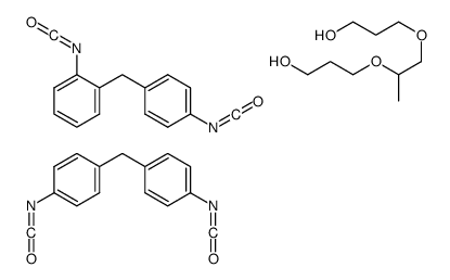 3-[2-(3-hydroxypropoxy)propoxy]propan-1-ol,1-isocyanato-2-[(4-isocyanatophenyl)methyl]benzene,1-isocyanato-4-[(4-isocyanatophenyl)methyl]benzene Structure