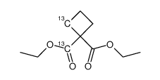 [Monocarboxy-13C,2-13C]-1,1-Cyclobutandicarbonsaeure-diethyleater结构式