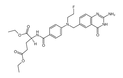 diethyl (4-(((2-amino-4-oxo-3,4-dihydroquinazolin-6-yl)methyl)(2-fluoroethyl)amino)benzoyl)-L-glutamate结构式