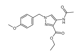 4-acetylamino-1-(4-methoxy-benzyl)-1H-pyrazole-3-carboxylic acid ethyl ester Structure