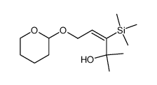 (E)-2-methyl-5-((tetrahydro-2H-pyran-2-yl)oxy)-3-(trimethylsilyl)pent-3-en-2-ol Structure