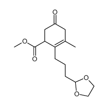 2-(3-[1,3]Dioxolan-2-yl-propyl)-3-methyl-5-oxo-cyclohex-2-enecarboxylic acid methyl ester结构式