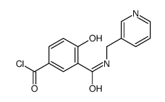 4-hydroxy-3-(pyridin-3-ylmethylcarbamoyl)benzoyl chloride Structure