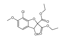 diethyl 7-chloro-2,3-dihydro-3-hydroxy-6-methoxybenzofuran-2,2-dicarboxylate Structure