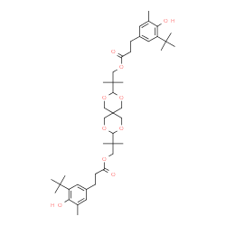 3,9-Bis[1,1-dimethyl-2-[3-(3-tert-butyl-4-hydroxy-5-methylphenyl)propionyloxy]ethyl]-2,4,8,10-tetraoxaspiro[5.5]undecane structure