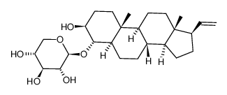 3β-Hydroxy-5α-pregn-20-en-4α-yl β-D-xylopyranoside结构式