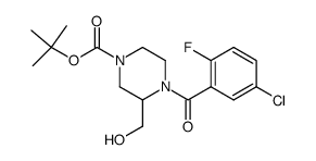 tert-butyl 4-(5-chloro-2-fluorobenzoyl)-3-(hydroxymethyl)piperazine-1-carboxylate结构式