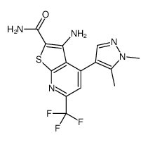 3-Amino-4-(1,5-dimethyl-1H-pyrazol-4-yl)-6-(trifluoromethyl)thien o[2,3-b]pyridine-2-carboxamide Structure