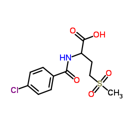 2-[(4-Chlorobenzoyl)amino]-4-(methylsulfonyl)butanoic acid Structure