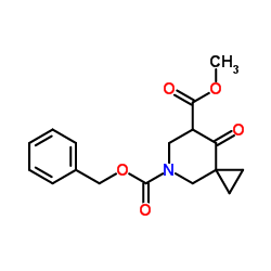 5-Benzyl 7-methyl 8-oxo-5-azaspiro[2.5]octane-5,7-dicarboxylate结构式