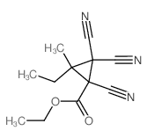 Cyclopropanecarboxylicacid, 1,2,2-tricyano-3-ethyl-3-methyl-, ethyl ester结构式