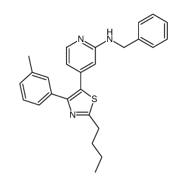 N-benzyl-4-[2-butyl-4-(3-methylphenyl)-1,3-thiazol-5-yl]pyridin-2-amine结构式