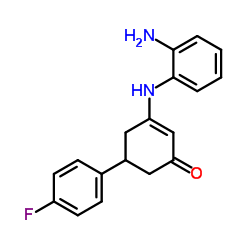 3-(2-AMINOANILINO)-5-(4-FLUOROPHENYL)-2-CYCLOHEXEN-1-ONE结构式