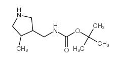 Carbamic acid, [(4-methyl-3-pyrrolidinyl)methyl]-, 1,1-dimethylethyl ester (9CI) structure