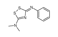 N,N-dimethyl-5-phenylimino-1,2,4-dithiazol-3-amine结构式