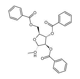 1-O-methyl-2,3,5-tri-O-benzoyl-L-arabinofuranose结构式