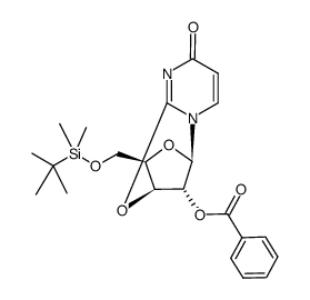 1-[2,3'-anhydro-2'-O-benzoyl-5'-O-(tert-butyldimethylsilyl)-β-D-xylofuranosyl]uracil Structure