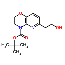 2-Methyl-2-propanyl 6-(2-hydroxyethyl)-2,3-dihydro-4H-pyrido[3,2-b][1,4]oxazine-4-carboxylate结构式