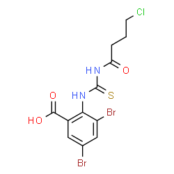 3,5-DIBROMO-2-[[[(4-CHLORO-1-OXOBUTYL)AMINO]THIOXOMETHYL]AMINO]-BENZOIC ACID Structure