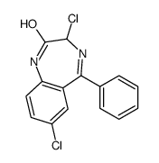 3,7-dichloro-5-phenyl-1,3-dihydro-1,4-benzodiazepin-2-one结构式