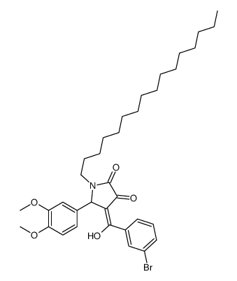 4-[(3-bromophenyl)-hydroxymethylidene]-5-(3,4-dimethoxyphenyl)-1-hexadecylpyrrolidine-2,3-dione结构式