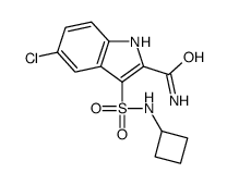 5-chloro-3-(cyclobutylsulfamoyl)-1H-indole-2-carboxamide Structure